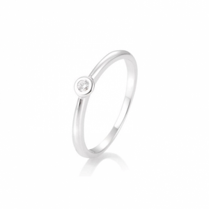 SOFIA DIAMONDS prsten z bílého zlata s diamantem 0,05 ct BE41/85771-6-W