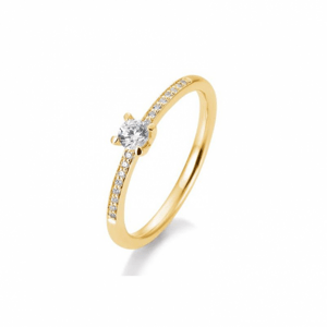 SOFIA DIAMONDS prsten ze žlutého zlata s diamantem 0,23 ct BE41/85951-Y