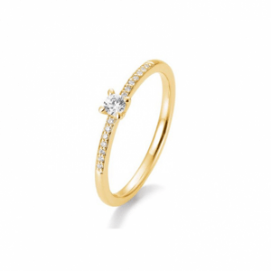 SOFIA DIAMONDS prsten ze žlutého zlata s diamantem 0,17 ct BE41/85950-Y