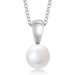SOFIA stříbrný přívěsek s bílou perlou WWbutt-6WH