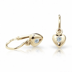 CUTIE DIAMONDS zlaté náušnice srdce C1556 ND1556-10-D-X-1