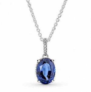 PANDORA náhrdelník s modrým křišťálem 390055C01-45