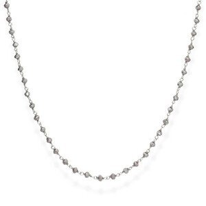 Amen Stříbrný náhrdelník s kouřovými krystaly Romance CLBF45