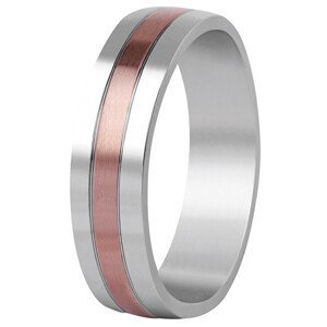 Beneto Bicolor snubní prsten z oceli SPP10 52 mm