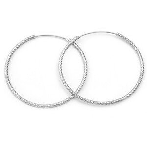 Beneto Luxusní kruhové stříbrné náušnice AGUC787/N 4,5 cm