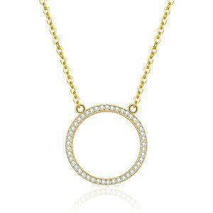 Beneto Pozlacený náhrdelník s kruhovým přívěskem AGS1224/47-GOLD