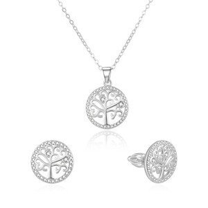 Beneto Stříbrná souprava šperků strom života AGSET213SR (náhrdelník, náušnice)