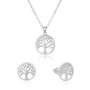 Beneto Stříbrná souprava šperků strom života AGSET214R (náhrdelník, náušnice)