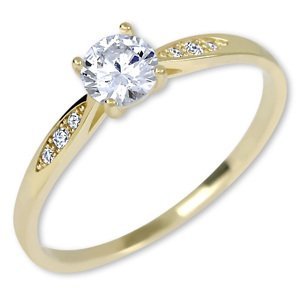 Brilio Zlatý zásnubní prsten s krystaly 229 001 00809 57 mm
