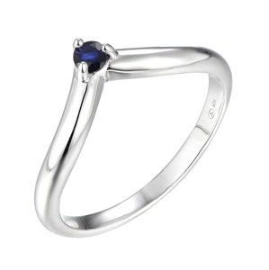 Brilio Silver Minimalistický stříbrný prsten se safírem Precious Stone SR09001B 58 mm