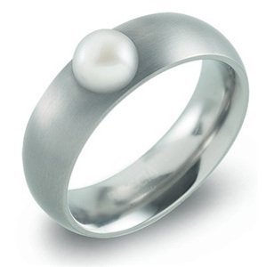 Boccia Titanium Titanový prsten s perlou 0102-15 53 mm