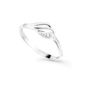 Cutie Diamonds Půvabný prsten z bílého zlata s briliantem DZ8023-00-X-2 50 mm