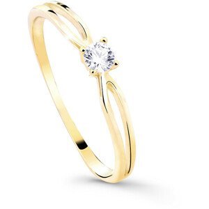 Cutie Diamonds Třpytivý zásnubní prsten ze žlutého zlata s briliantem DZ8027-00-X-1 48 mm