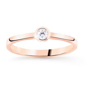 Cutie Jewellery Jemný třpytivý prsten z růžového zlata Z8006-10-X-4 50 mm