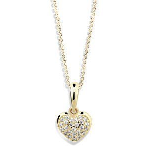 Cutie Jewellery Zlatý přívěsek ve tvaru srdce se zirkony Z6295-2383-40-10-X-1