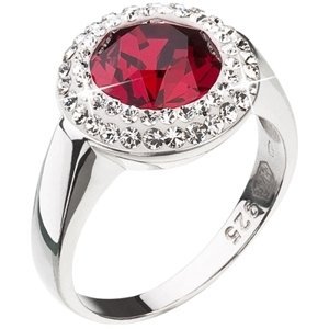 Evolution Group Stříbrný prsten s červeným krystalem Swarovski 35026.3 56 mm