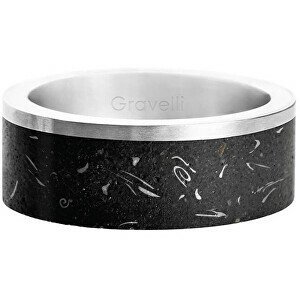 Gravelli Stylový betonový prsten Edge Fragments Edition ocelová/atracitová GJRUFSA002 69 mm