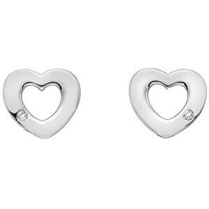 Hot Diamonds Stříbrné srdíčkové náušnice s pravými diamanty Amulets DE616