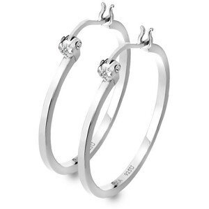 Hot Diamonds Stříbrné kruhové náušnice s diamanty Hoops DE625