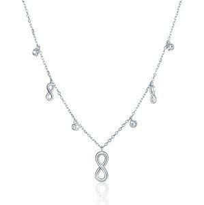 JVD Stříbrný náhrdelník se symboly Nekonečno SVLN0144XH2BI42