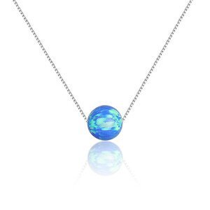 JVD Stříbrný náhrdelník s modrým opálem SVLN0166XF6O300