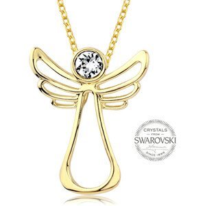 Levien Pozlacený náhrdelník s čirým krystalem Guardian Angel