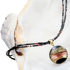 Lampglas Tajemný dámský náhrdelník Mystery s perlou Lampglas s 24karátovým zlatem NP18