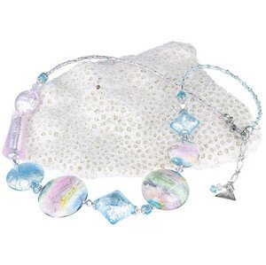 Lampglas Půvabný náhrdelník Pastel Dream s ryzím stříbrem v perlách Lampglas NRO8