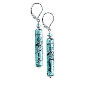 Lampglas Krásné náušnice Turquoise Love s ryzím stříbrem v perlách Lampglas EPR10