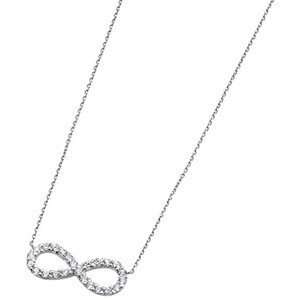 Lotus Silver Třpytivý stříbrný náhrdelník s čirými zirkony Nekonečno LP1253-1/1