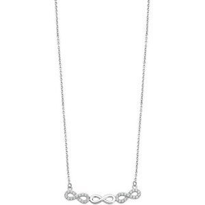 Lotus Silver Třpytivý stříbrný náhrdelník s čirými zirkony Nekonečno LP3316-1/1