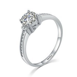 MOISS Elegantní stříbrný prsten s čirými zirkony R00006 49 mm