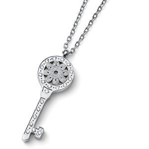 Oliver Weber Originální náhrdelník Klíč s čirými zirkony Swarovski Unlock 12159