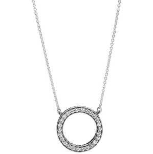 Pandora Stříbrný náhrdelník s krystalovým přívěskem 590514CZ-45