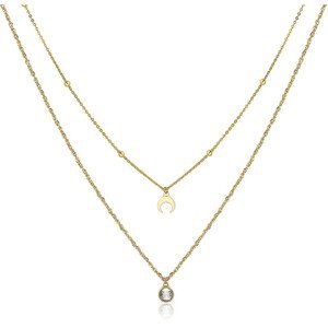 S`Agapõ Dvojitý pozlacený ocelový náhrdelník s ozdobami Aurora SAR08