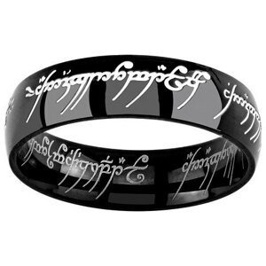 Silvego Černý ocelový prsten moci z filmu Pán prstenů RRC5623 60 mm