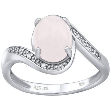 Silvego Stříbrný prsten s přírodním růženínem JST14809RO 56 mm