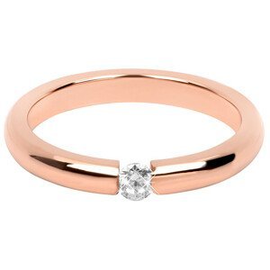 Troli Něžný růžově pozlacený ocelový prsten s krystalem 55 mm