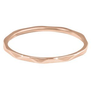 Troli Minimalistický pozlacený prsten s jemným designem Rose Gold 49 mm