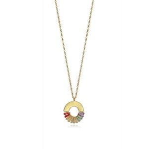 Viceroy Pozlacený náhrdelník se třpytivým kruhovým přívěskem 15109C000-36