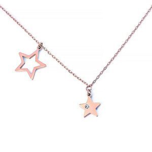 Vuch Stylový bronzový náhrdelník s hvězdičkami Rose Gold Big Star