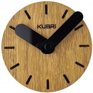 KUBRi 0013F - miniaturní dubové hodiny české výroby s tichým chodem