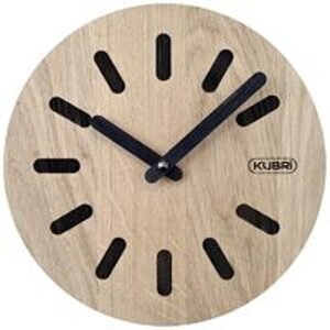 KUBRi 0170 - 20 cm hodiny z dubového masívu včetně dřevěných ručiček