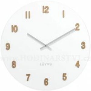 Velké bílé dřevěné hodiny LAVVU WHITE LCT4070