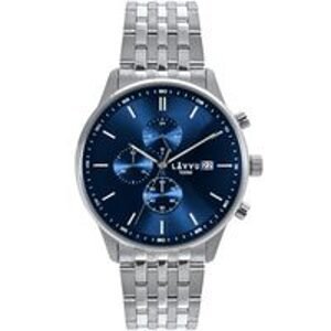 LAVVU Pánské hodinky YSTAD Chronograph Blue s vodotěsností 100M LWM0250