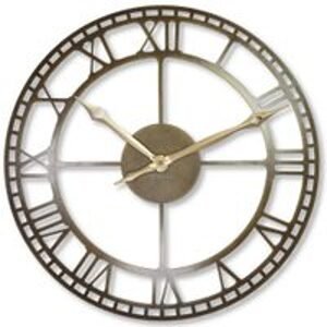 Flexistyle z21a - velké nástěnné kovové hodiny s průměrem 50 cm bronz