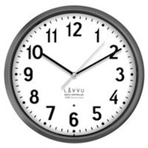Lavvu LCR3011 -  Šedé hodiny Accurate Metallic Silver řízené rádiovým signálem - 3 ROKY ZÁRUKA!
