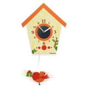 Flexistyle z110 - dětské kyvadlové hodiny s ptáčkem oranžová