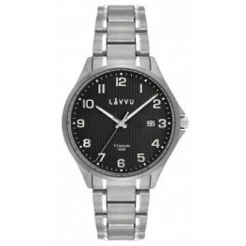 Extrémně lehké titanové hodinky LAVVU LWM0123 TITANIUM LILLEHAMMER Black