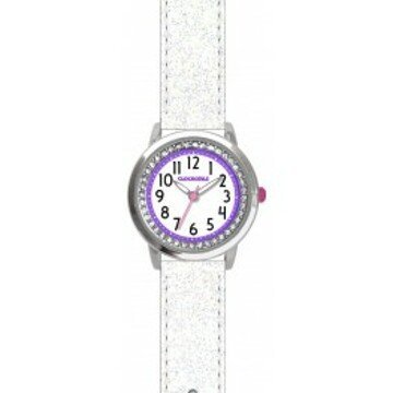 CLOCKODILE CWG5121 Bílé třpytivé dívčí dětské hodinky s kamínky SPARKLE